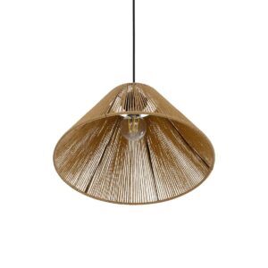 GLOBOSTAR® HATA 205-0036 Boho Κρεμαστό Φωτιστικό Οροφής με Ντουί 1 x E27 AC 220-240V IP20 – Μπεζ – M35 x Π35 x Υ21cm