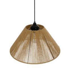 GLOBOSTAR® HATA 205-0036 Boho Κρεμαστό Φωτιστικό Οροφής με Ντουί 1 x E27 AC 220-240V IP20 – Μπεζ – M35 x Π35 x Υ21cm