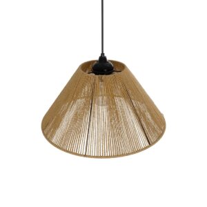 GLOBOSTAR® HATA 205-0036 Boho Κρεμαστό Φωτιστικό Οροφής με Ντουί 1 x E27 AC 220-240V IP20 – Μπεζ – M35 x Π35 x Υ21cm