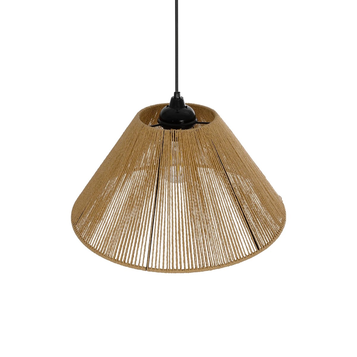 GLOBOSTAR® HATA 205-0036 Boho Κρεμαστό Φωτιστικό Οροφής με Ντουί 1 x E27 AC 220-240V IP20 – Μπεζ – M35 x Π35 x Υ21cm