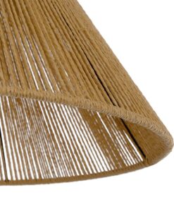 GLOBOSTAR® HATA 205-0036 Boho Κρεμαστό Φωτιστικό Οροφής με Ντουί 1 x E27 AC 220-240V IP20 – Μπεζ – M35 x Π35 x Υ21cm