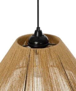 GLOBOSTAR® HATA 205-0036 Boho Κρεμαστό Φωτιστικό Οροφής με Ντουί 1 x E27 AC 220-240V IP20 – Μπεζ – M35 x Π35 x Υ21cm