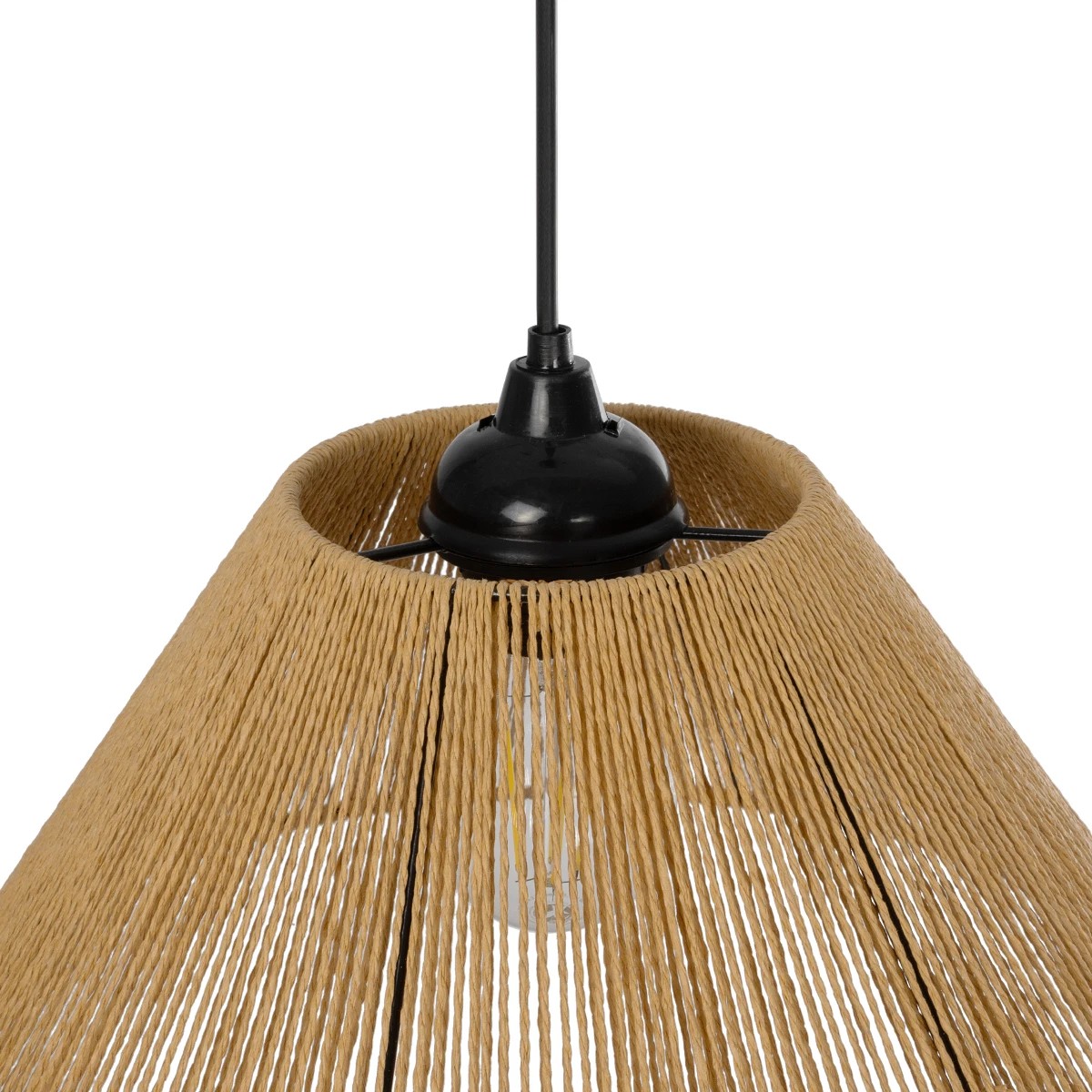 GLOBOSTAR® HATA 205-0036 Boho Κρεμαστό Φωτιστικό Οροφής με Ντουί 1 x E27 AC 220-240V IP20 – Μπεζ – M35 x Π35 x Υ21cm