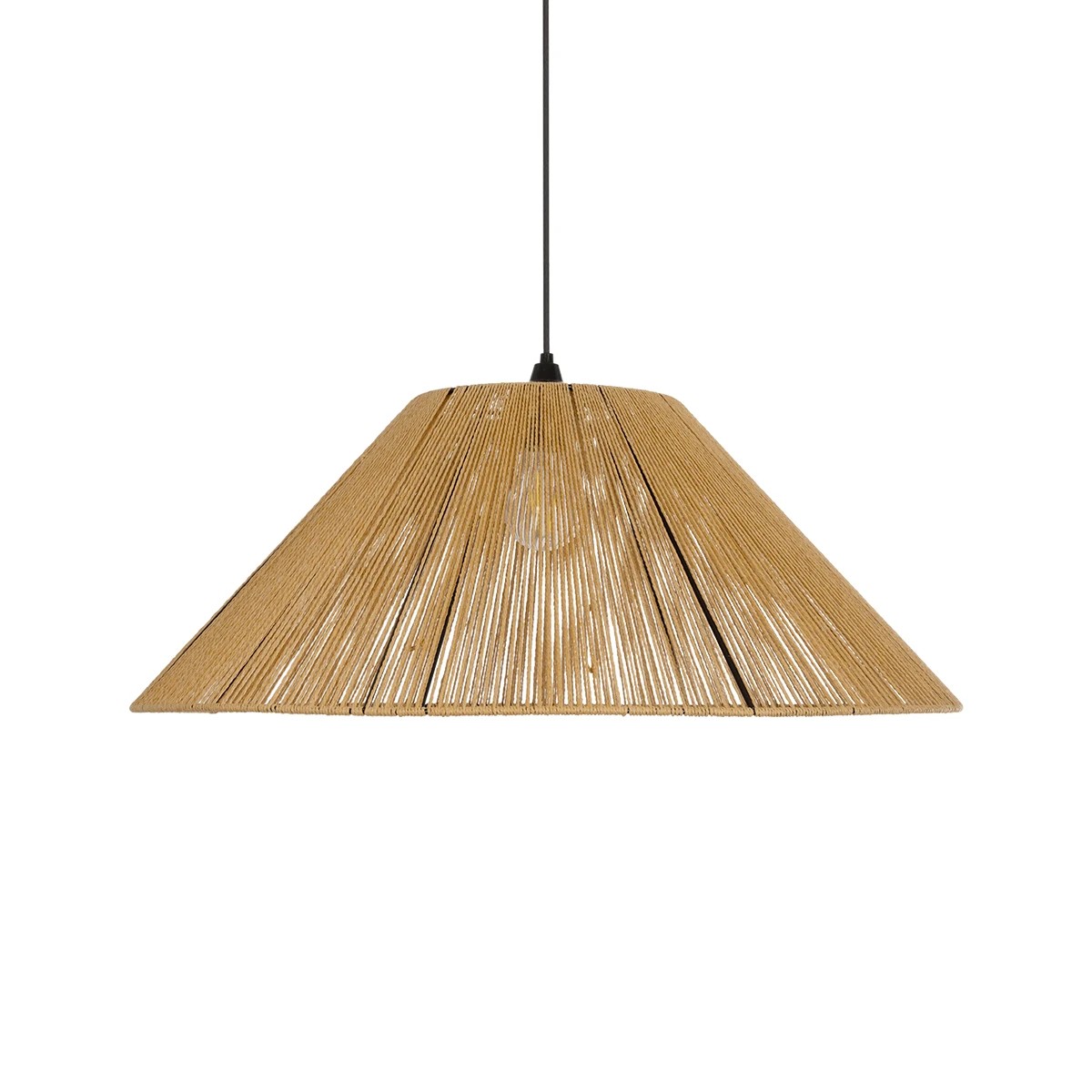 GLOBOSTAR® HATA 205-0037 Boho Κρεμαστό Φωτιστικό Οροφής με Ντουί 1 x E27 AC 220-240V IP20 – Μπεζ – M60 x Π60 x Υ27cm