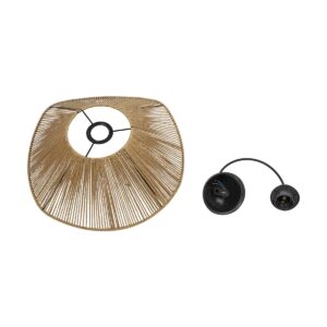 GLOBOSTAR® COURBE 205-0038 Boho Κρεμαστό Φωτιστικό Οροφής με Ντουί 1 x E27 AC 220-240V IP20 – Μπεζ – M40 x Π40 x Υ17cm