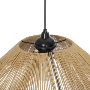 GLOBOSTAR® COURBE 205-0038 Boho Κρεμαστό Φωτιστικό Οροφής με Ντουί 1 x E27 AC 220-240V IP20 – Μπεζ – M40 x Π40 x Υ17cm
