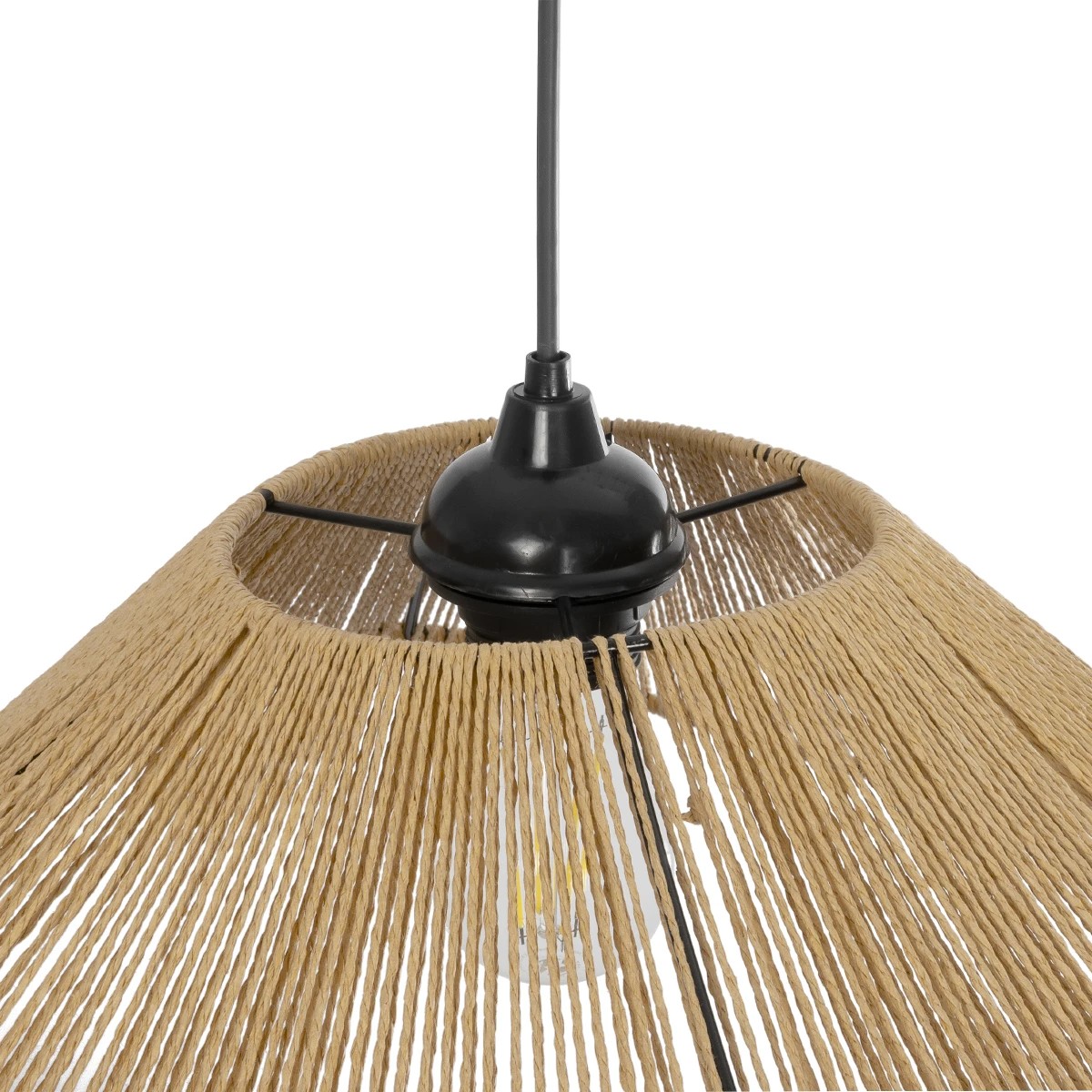 GLOBOSTAR® COURBE 205-0038 Boho Κρεμαστό Φωτιστικό Οροφής με Ντουί 1 x E27 AC 220-240V IP20 – Μπεζ – M40 x Π40 x Υ17cm