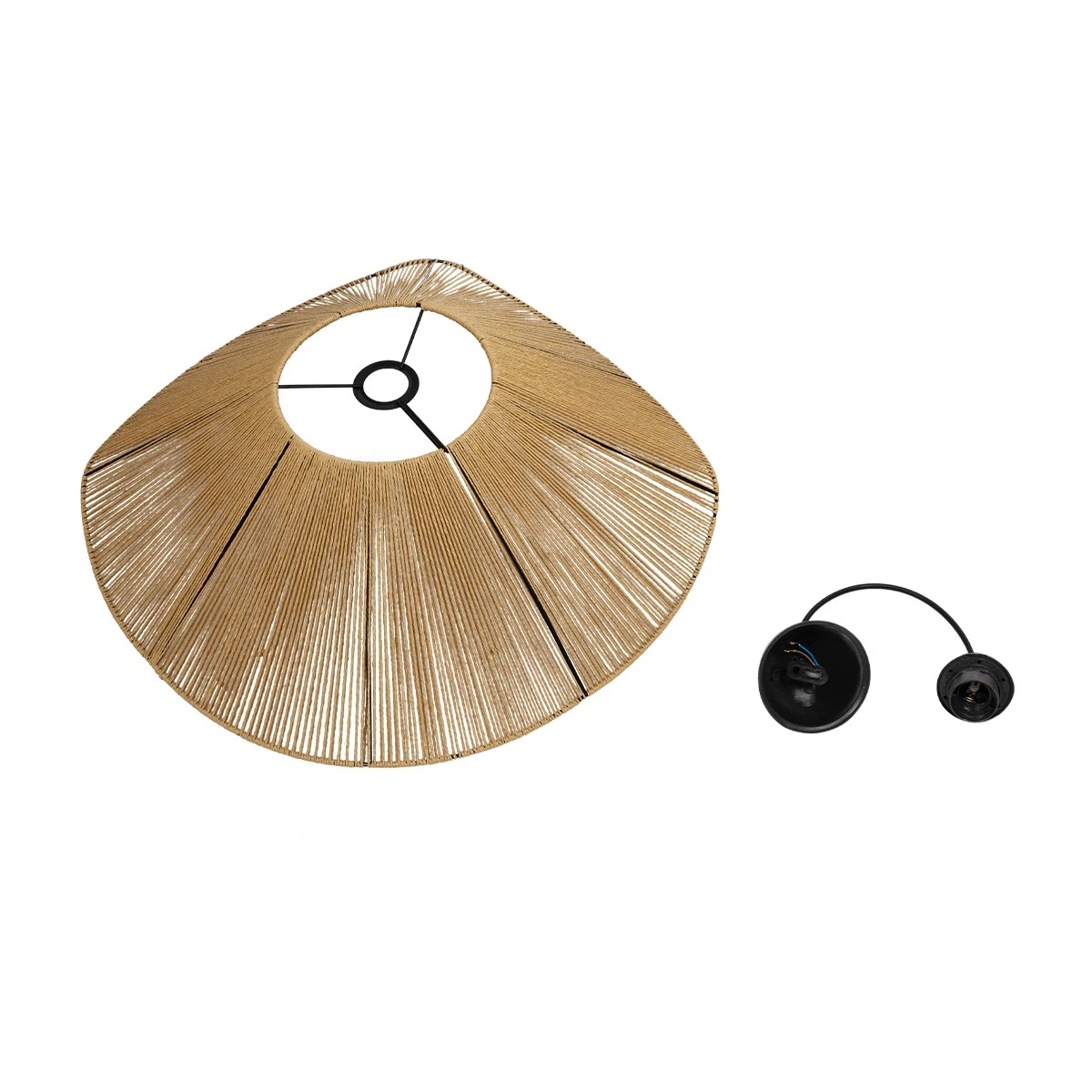 GLOBOSTAR® COURBE 205-0039 Boho Κρεμαστό Φωτιστικό Οροφής με Ντουί 1 x E27 AC 220-240V IP20 – Μπεζ – M62 x Π62 x Υ22cm