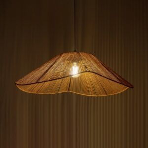 GLOBOSTAR® COURBE 205-0039 Boho Κρεμαστό Φωτιστικό Οροφής με Ντουί 1 x E27 AC 220-240V IP20 – Μπεζ – M62 x Π62 x Υ22cm