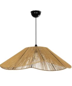 GLOBOSTAR® COURBE 205-0039 Boho Κρεμαστό Φωτιστικό Οροφής με Ντουί 1 x E27 AC 220-240V IP20 – Μπεζ – M62 x Π62 x Υ22cm