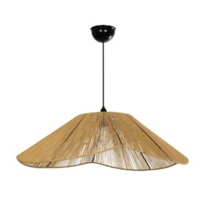 GLOBOSTAR® COURBE 205-0039 Boho Κρεμαστό Φωτιστικό Οροφής με Ντουί 1 x E27 AC 220-240V IP20 – Μπεζ – M62 x Π62 x Υ22cm