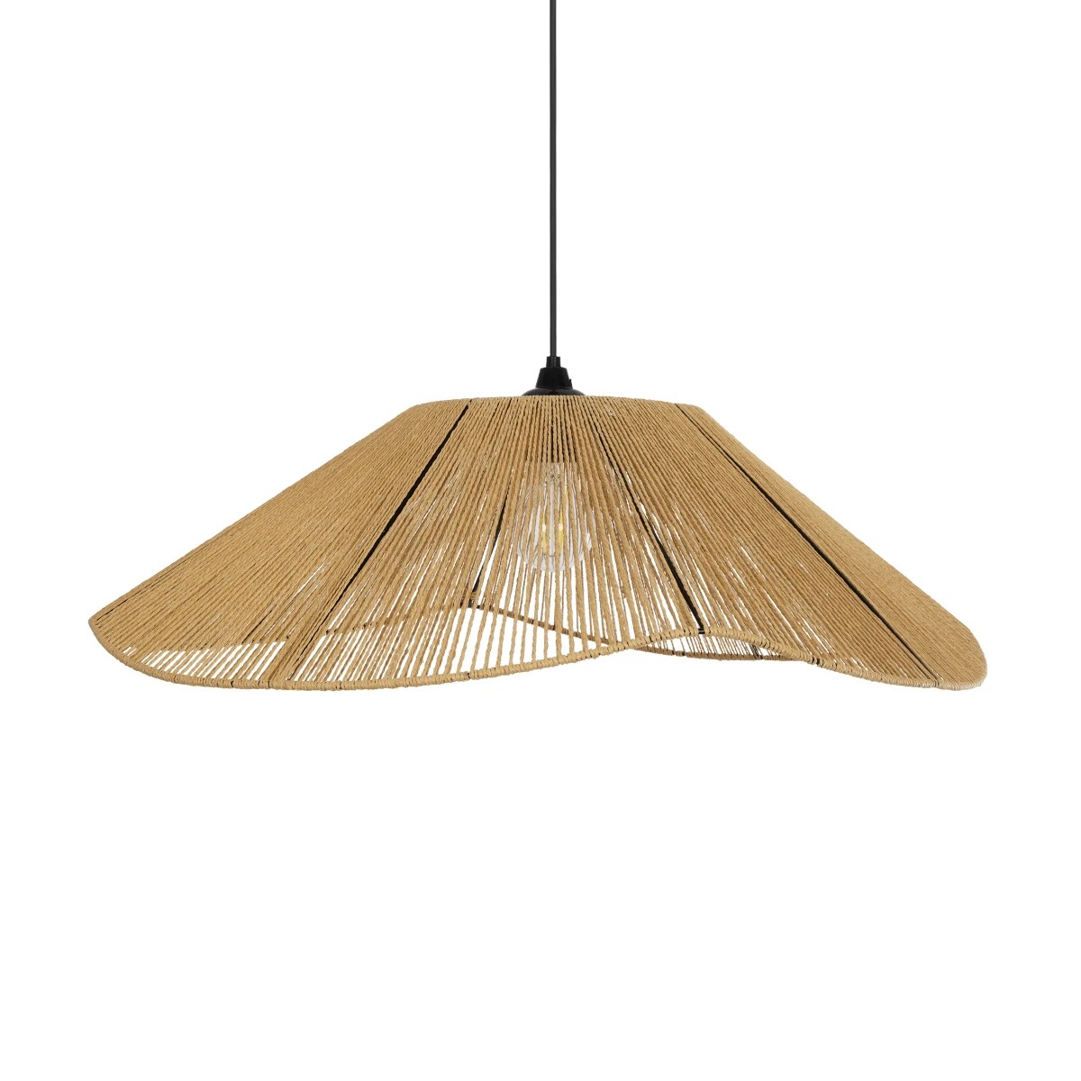 GLOBOSTAR® COURBE 205-0039 Boho Κρεμαστό Φωτιστικό Οροφής με Ντουί 1 x E27 AC 220-240V IP20 – Μπεζ – M62 x Π62 x Υ22cm