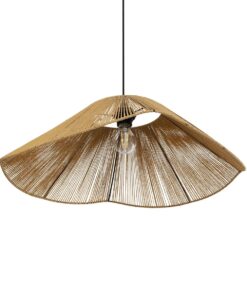 GLOBOSTAR® COURBE 205-0039 Boho Κρεμαστό Φωτιστικό Οροφής με Ντουί 1 x E27 AC 220-240V IP20 – Μπεζ – M62 x Π62 x Υ22cm