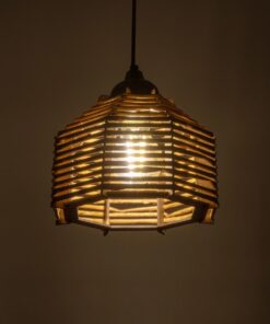 GLOBOSTAR® JUTTO 205-0040 Boho Κρεμαστό Φωτιστικό Οροφής με Ντουί 1 x E27 AC 220-240V IP20 – Μπεζ – M20 x Π20 x Υ18cm