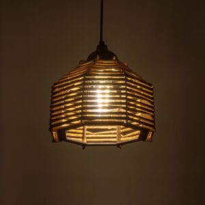 GLOBOSTAR® JUTTO 205-0040 Boho Κρεμαστό Φωτιστικό Οροφής με Ντουί 1 x E27 AC 220-240V IP20 – Μπεζ – M20 x Π20 x Υ18cm