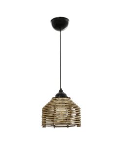 GLOBOSTAR® JUTTO 205-0040 Boho Κρεμαστό Φωτιστικό Οροφής με Ντουί 1 x E27 AC 220-240V IP20 – Μπεζ – M20 x Π20 x Υ18cm