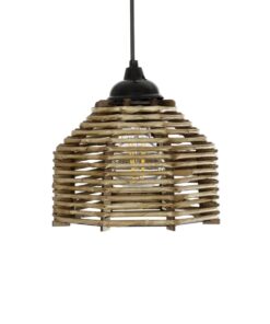 GLOBOSTAR® JUTTO 205-0040 Boho Κρεμαστό Φωτιστικό Οροφής με Ντουί 1 x E27 AC 220-240V IP20 – Μπεζ – M20 x Π20 x Υ18cm