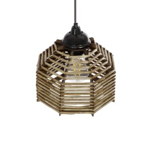 GLOBOSTAR® JUTTO 205-0040 Boho Κρεμαστό Φωτιστικό Οροφής με Ντουί 1 x E27 AC 220-240V IP20 – Μπεζ – M20 x Π20 x Υ18cm