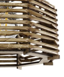 GLOBOSTAR® JUTTO 205-0040 Boho Κρεμαστό Φωτιστικό Οροφής με Ντουί 1 x E27 AC 220-240V IP20 – Μπεζ – M20 x Π20 x Υ18cm