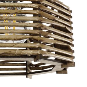 GLOBOSTAR® JUTTO 205-0040 Boho Κρεμαστό Φωτιστικό Οροφής με Ντουί 1 x E27 AC 220-240V IP20 – Μπεζ – M20 x Π20 x Υ18cm