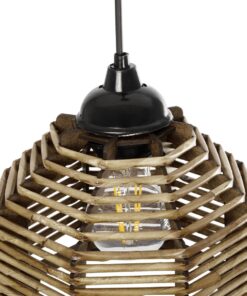 GLOBOSTAR® JUTTO 205-0040 Boho Κρεμαστό Φωτιστικό Οροφής με Ντουί 1 x E27 AC 220-240V IP20 – Μπεζ – M20 x Π20 x Υ18cm