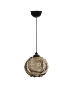 GLOBOSTAR® JUTTI 205-0041 Boho Κρεμαστό Φωτιστικό Οροφής με Ντουί 1 x E27 AC 220-240V IP20 – Μπεζ – M20 x Π20 x Υ18cm