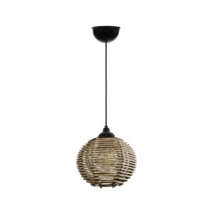 GLOBOSTAR® JUTTI 205-0041 Boho Κρεμαστό Φωτιστικό Οροφής με Ντουί 1 x E27 AC 220-240V IP20 – Μπεζ – M20 x Π20 x Υ18cm