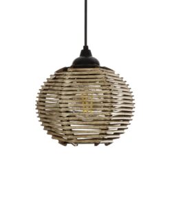 GLOBOSTAR® JUTTI 205-0041 Boho Κρεμαστό Φωτιστικό Οροφής με Ντουί 1 x E27 AC 220-240V IP20 – Μπεζ – M20 x Π20 x Υ18cm