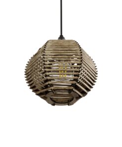 GLOBOSTAR® JUTTI 205-0041 Boho Κρεμαστό Φωτιστικό Οροφής με Ντουί 1 x E27 AC 220-240V IP20 – Μπεζ – M20 x Π20 x Υ18cm