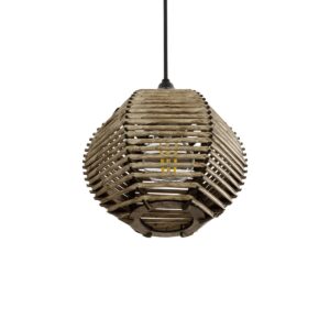 GLOBOSTAR® JUTTI 205-0041 Boho Κρεμαστό Φωτιστικό Οροφής με Ντουί 1 x E27 AC 220-240V IP20 – Μπεζ – M20 x Π20 x Υ18cm