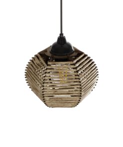 GLOBOSTAR® JUTTI 205-0041 Boho Κρεμαστό Φωτιστικό Οροφής με Ντουί 1 x E27 AC 220-240V IP20 – Μπεζ – M20 x Π20 x Υ18cm