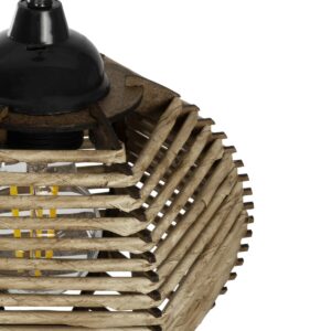 GLOBOSTAR® JUTTI 205-0041 Boho Κρεμαστό Φωτιστικό Οροφής με Ντουί 1 x E27 AC 220-240V IP20 – Μπεζ – M20 x Π20 x Υ18cm