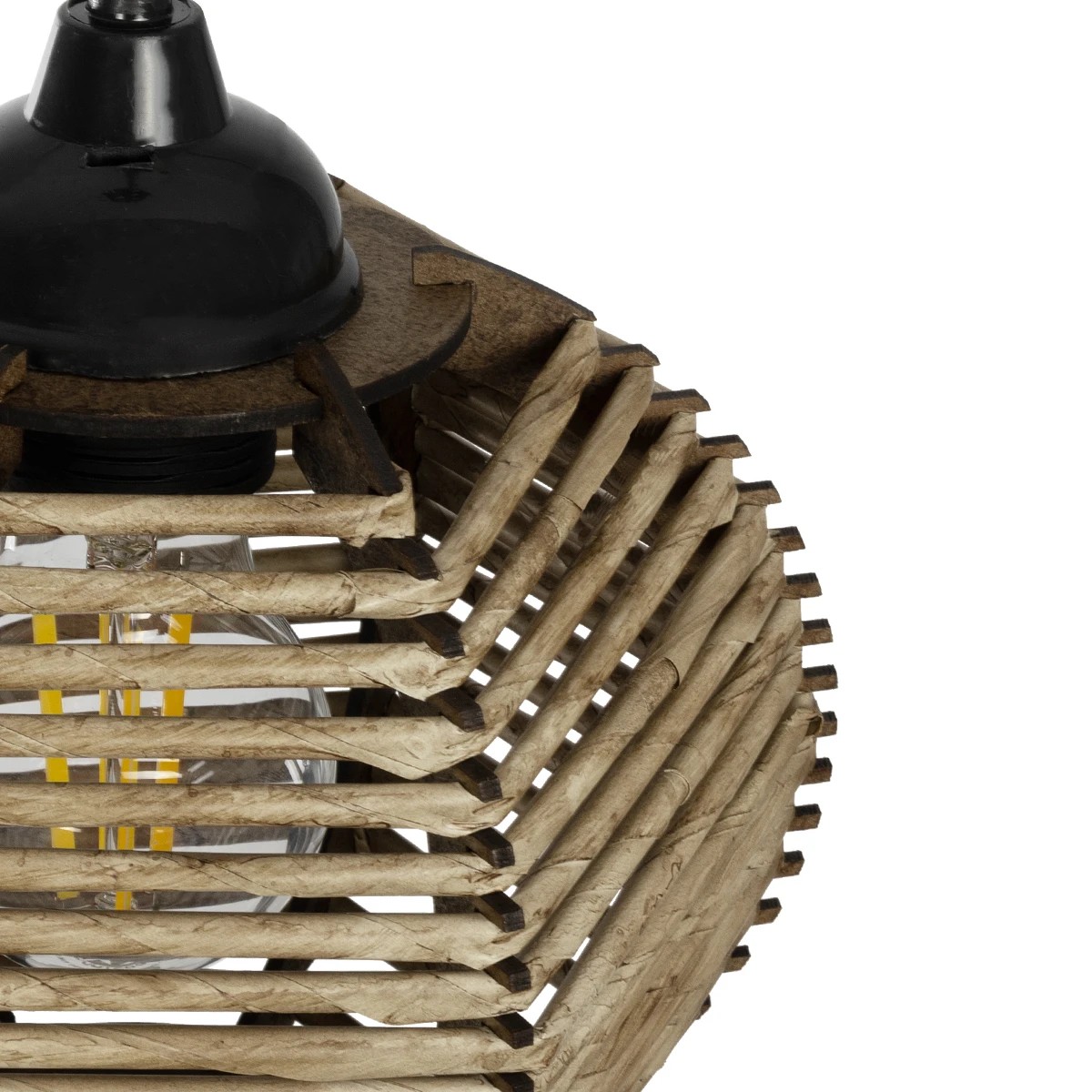 GLOBOSTAR® JUTTI 205-0041 Boho Κρεμαστό Φωτιστικό Οροφής με Ντουί 1 x E27 AC 220-240V IP20 – Μπεζ – M20 x Π20 x Υ18cm