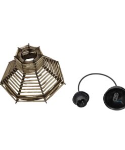 GLOBOSTAR® JUTTI 205-0042 Boho Κρεμαστό Φωτιστικό Οροφής με Ντουί 1 x E27 AC 220-240V IP20 – Μπεζ – M26 x Π26 x Υ15cm