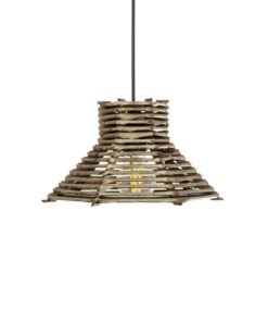 GLOBOSTAR® JUTTI 205-0042 Boho Κρεμαστό Φωτιστικό Οροφής με Ντουί 1 x E27 AC 220-240V IP20 – Μπεζ – M26 x Π26 x Υ15cm