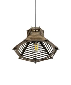 GLOBOSTAR® JUTTI 205-0042 Boho Κρεμαστό Φωτιστικό Οροφής με Ντουί 1 x E27 AC 220-240V IP20 – Μπεζ – M26 x Π26 x Υ15cm