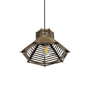 GLOBOSTAR® JUTTI 205-0042 Boho Κρεμαστό Φωτιστικό Οροφής με Ντουί 1 x E27 AC 220-240V IP20 – Μπεζ – M26 x Π26 x Υ15cm