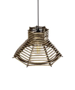 GLOBOSTAR® JUTTI 205-0042 Boho Κρεμαστό Φωτιστικό Οροφής με Ντουί 1 x E27 AC 220-240V IP20 – Μπεζ – M26 x Π26 x Υ15cm