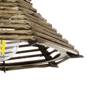 GLOBOSTAR® JUTTI 205-0042 Boho Κρεμαστό Φωτιστικό Οροφής με Ντουί 1 x E27 AC 220-240V IP20 – Μπεζ – M26 x Π26 x Υ15cm