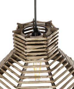 GLOBOSTAR® JUTTI 205-0042 Boho Κρεμαστό Φωτιστικό Οροφής με Ντουί 1 x E27 AC 220-240V IP20 – Μπεζ – M26 x Π26 x Υ15cm