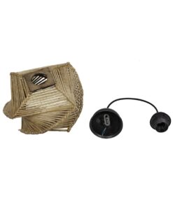 GLOBOSTAR® HUSLE 205-0043 Boho Κρεμαστό Φωτιστικό Οροφής με Ντουί 1 x E27 AC 220-240V IP20 – Μπεζ – M28 x Π28 x Υ19cm