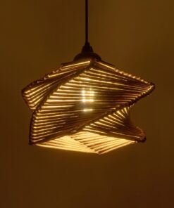 GLOBOSTAR® HUSLE 205-0043 Boho Κρεμαστό Φωτιστικό Οροφής με Ντουί 1 x E27 AC 220-240V IP20 – Μπεζ – M28 x Π28 x Υ19cm