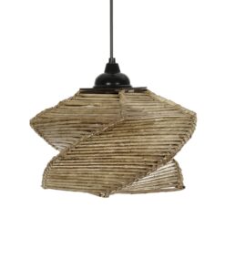 GLOBOSTAR® HUSLE 205-0043 Boho Κρεμαστό Φωτιστικό Οροφής με Ντουί 1 x E27 AC 220-240V IP20 – Μπεζ – M28 x Π28 x Υ19cm