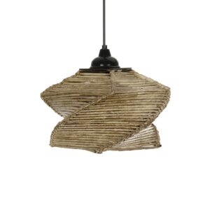 GLOBOSTAR® HUSLE 205-0043 Boho Κρεμαστό Φωτιστικό Οροφής με Ντουί 1 x E27 AC 220-240V IP20 – Μπεζ – M28 x Π28 x Υ19cm