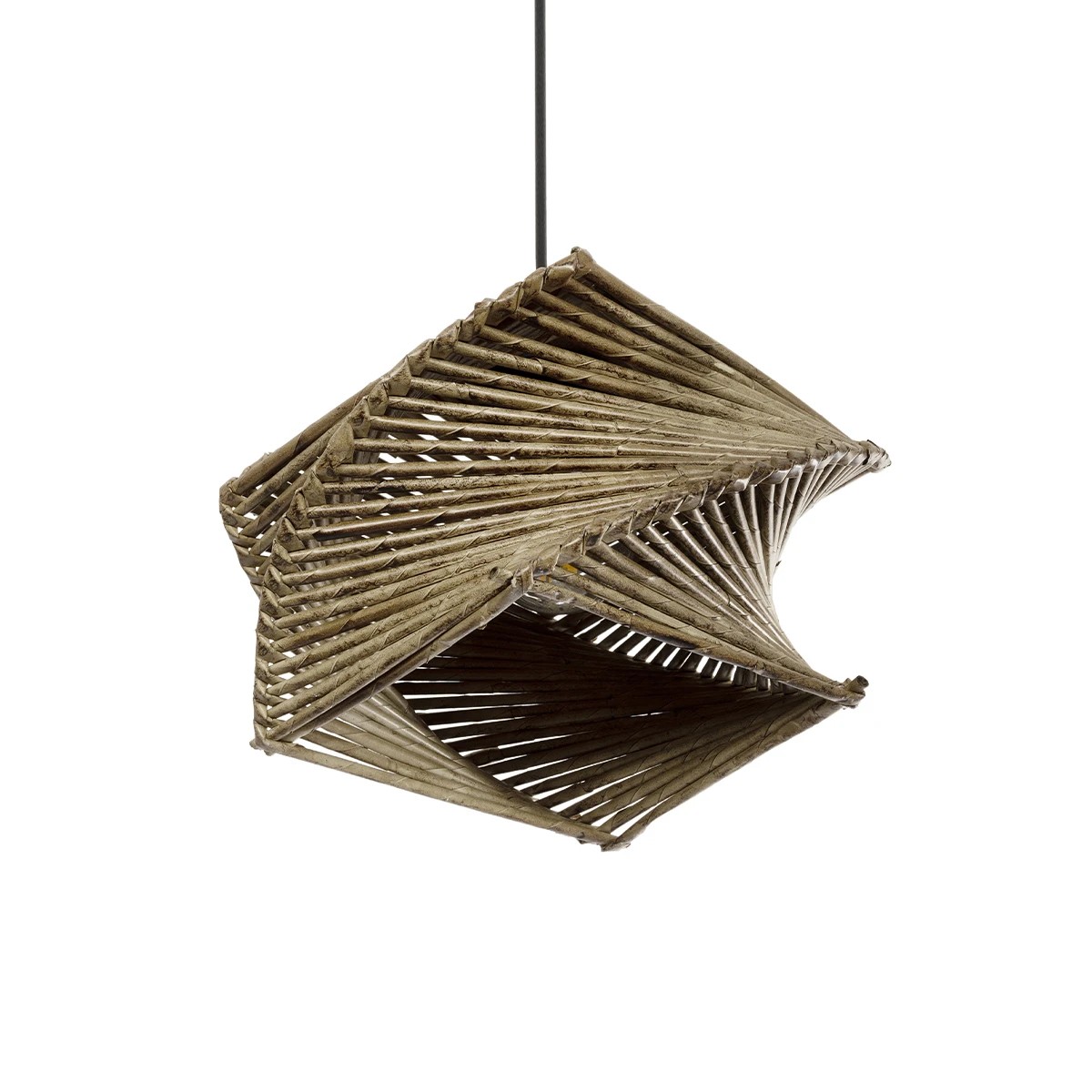 GLOBOSTAR® HUSLE 205-0043 Boho Κρεμαστό Φωτιστικό Οροφής με Ντουί 1 x E27 AC 220-240V IP20 – Μπεζ – M28 x Π28 x Υ19cm