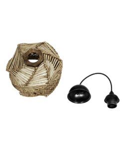 GLOBOSTAR® HUSLE 205-0044 Boho Κρεμαστό Φωτιστικό Οροφής με Ντουί 1 x E27 AC 220-240V IP20 – Μπεζ – M24 x Π24 x Υ21cm