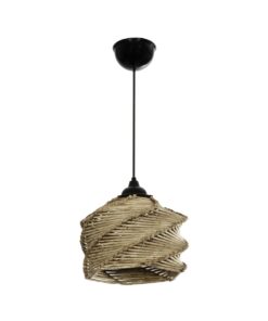 GLOBOSTAR® HUSLE 205-0044 Boho Κρεμαστό Φωτιστικό Οροφής με Ντουί 1 x E27 AC 220-240V IP20 – Μπεζ – M24 x Π24 x Υ21cm