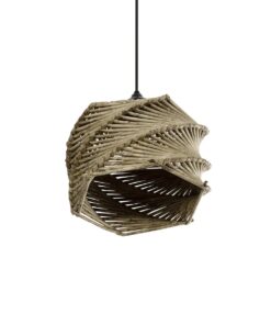 GLOBOSTAR® HUSLE 205-0044 Boho Κρεμαστό Φωτιστικό Οροφής με Ντουί 1 x E27 AC 220-240V IP20 – Μπεζ – M24 x Π24 x Υ21cm