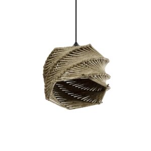 GLOBOSTAR® HUSLE 205-0044 Boho Κρεμαστό Φωτιστικό Οροφής με Ντουί 1 x E27 AC 220-240V IP20 – Μπεζ – M24 x Π24 x Υ21cm