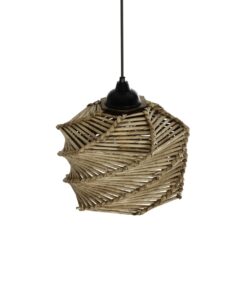 GLOBOSTAR® HUSLE 205-0044 Boho Κρεμαστό Φωτιστικό Οροφής με Ντουί 1 x E27 AC 220-240V IP20 – Μπεζ – M24 x Π24 x Υ21cm